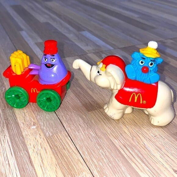 McDonald's Circus GRIMACE ON CALLIOPE Elephant Circus Fries toy - Picture 1 of 9
